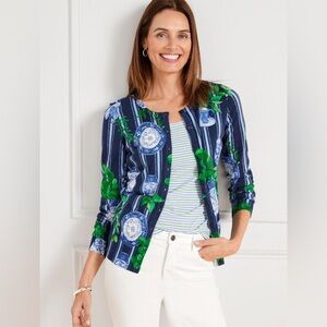 TALBOTS CHARMING CARDIGAN - POTTERY FLORAL SZ MP